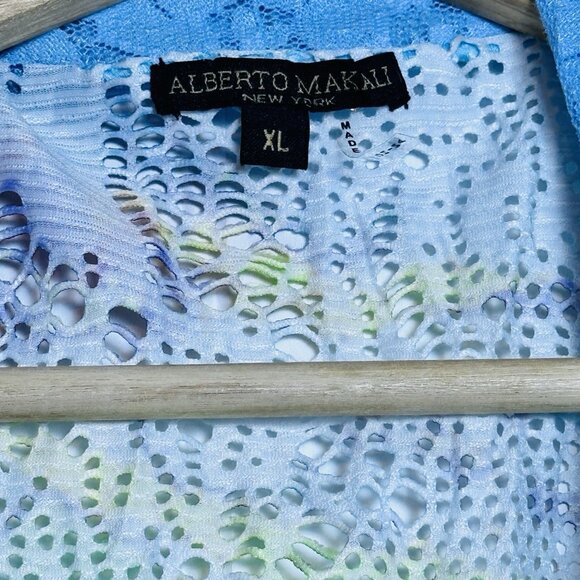 Alberto Makali Art To Wear Cardigan Womens Sz XL Sweater multi shirt Pockets - Picture 5 of 10